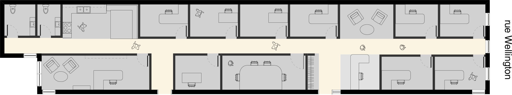 Plan du quartier de la rue Wellington